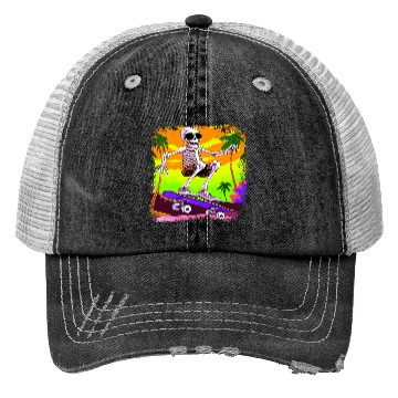 Discover Skeleton skateboarder Trucker Hats