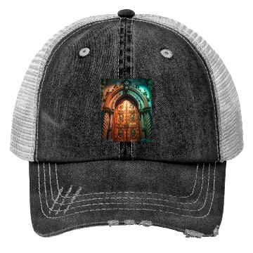 Discover Haunted Gothic Castle Entrance Trucker Hats