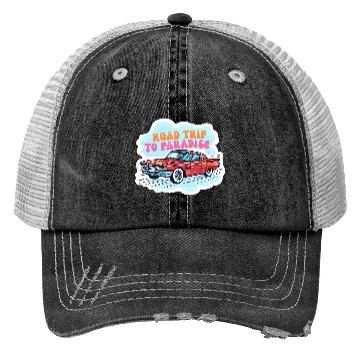 Discover Vintage Classic Car Road Trip Design Trucker Hats