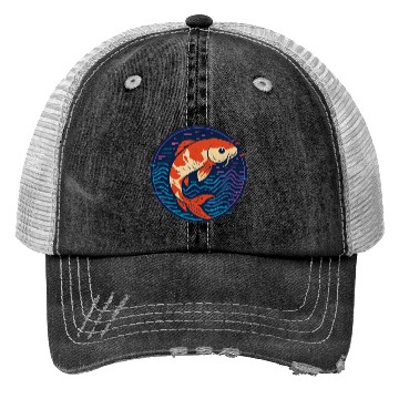 Discover Vivid Fish Abstract Illustration Trucker Hats
