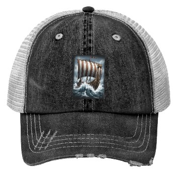 Discover Viking Dragon Ship Adventure Design Trucker Hats