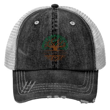 Discover Inner Growth Tree Motif Trucker Hats