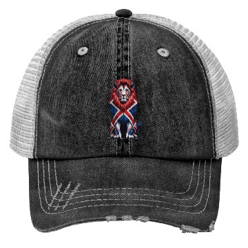 Discover Regal Lion with Union Jack Mane Trucker Hats