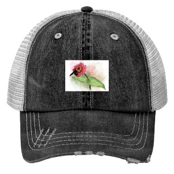 Discover Wildflower and Bumblebee Illustration Trucker Hats