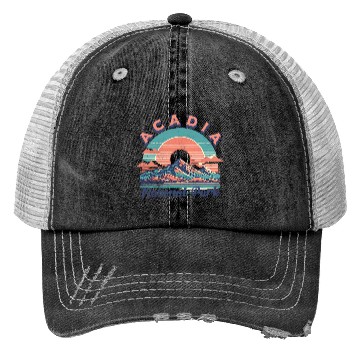 Discover Cadi National Park Sunset Mountain Design Trucker Hats