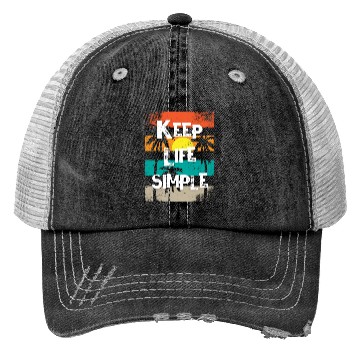 Discover Sunset Palm Tree Inspirational Design Trucker Hats