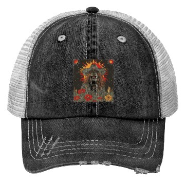 Discover Mystic Sunflower Woman Illustration Trucker Hats