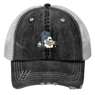 Discover Cute Ghost Reading Spellbook Trucker Hats