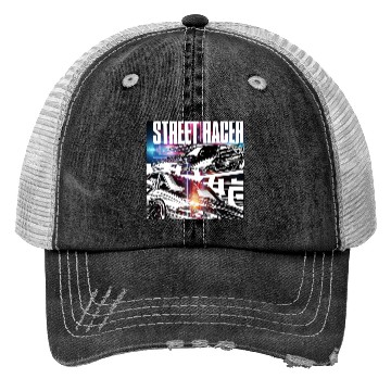 Discover Neon Street Racer Illustration Trucker Hats