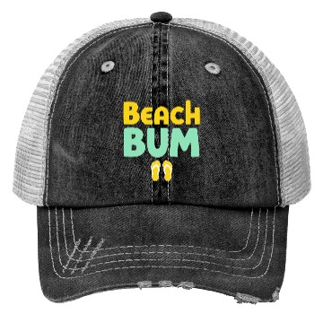Discover Beach B Typography with Flip Flops Trucker Hats