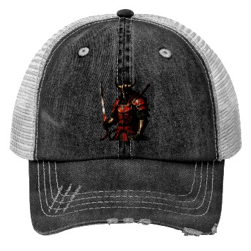 Discover Demon Warrior Dot Art Design Trucker Hats