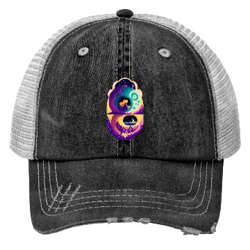 Discover Wonderland Moonscape Fantasy Trucker Hats
