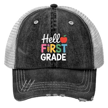 Discover Hello First Grade Back To School Trucker Hats