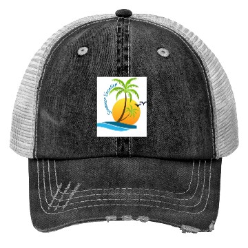 Discover Tropical Sunset Beach Scene Trucker Hats