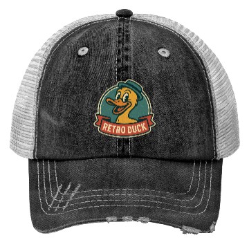 Discover Retro Duck Badge Design Trucker Hats