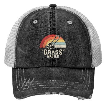 Discover Grass Master Lawn Mowing Lawn Mower  Funny Retro Trucker Hats