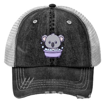 Discover Cute Koala Bear Taking a Bubble Bath Relaxing  Trucker Hats