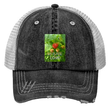 Discover Vivid Raspberry and Greenery Nature Design Trucker Hats