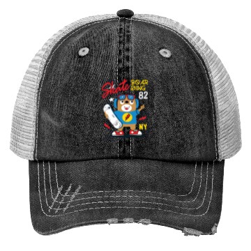Discover Skateboarding Bear NY Skate Trucker Hats