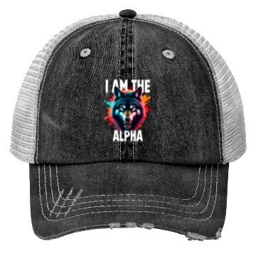 Discover I Am The Alpha Wolf Trucker Hats