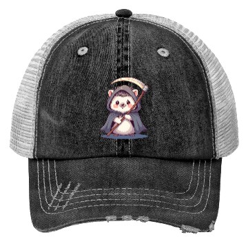 Discover Cute Hooded Hedgehog with Scythe Trucker Hats