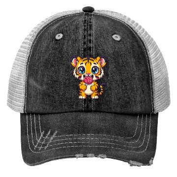 Discover Cute Zombie Tiger Cub Trucker Hats