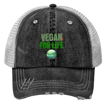 Discover Vegan for Life Earth Theme Design Trucker Hats