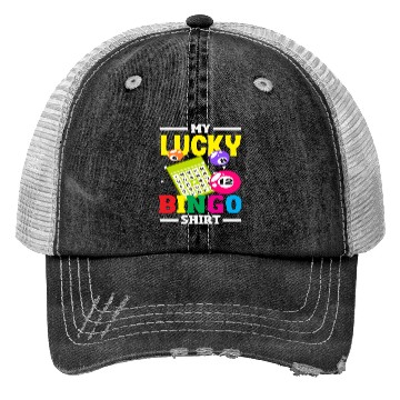 Discover Lucky Bingo Skein Print Design Trucker Hats