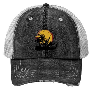Discover Tropical Sunset Night Trucker Hats