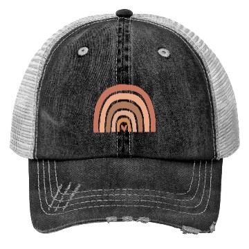 Discover Earth Tones Abstract Rainbow Design Trucker Hats