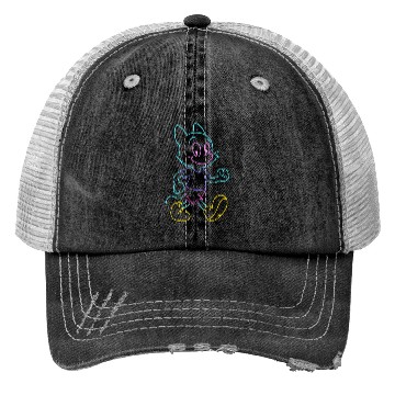 Discover Colorful Neon Cat Running Design Trucker Hats