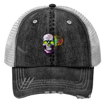 Discover Neon Graffiti Skull Artwork Trucker Hats