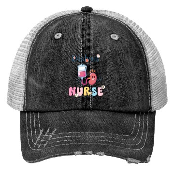 Discover Dialysis Nurse Illustration Trucker Hats