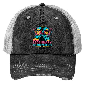Discover Legendary Grandparents Retro Neon Trucker Hats