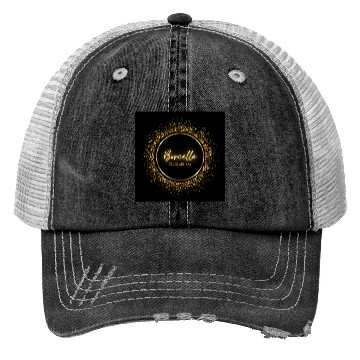 Discover Elegant Gold Sparkle Salon Logo Trucker Hats