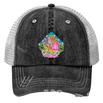 Discover Princess holding frog Trucker Hats