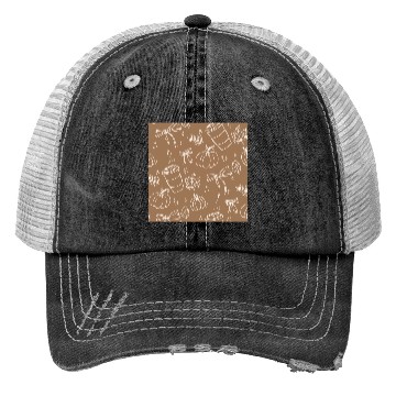 Discover Autumn Cozy Pumpkin & Coffee Pattern Trucker Hats