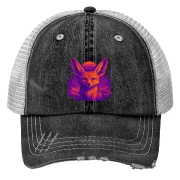 Discover Neon Fox Constellation Art Trucker Hats