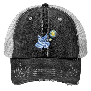 Discover Blue Starry Night British Shorthair Cat Graphic Trucker Hats