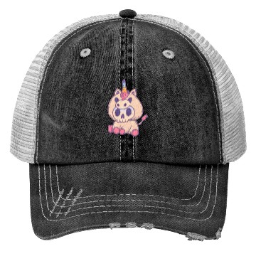 Discover Whimsical Unicorn Skull Trucker Hats Design