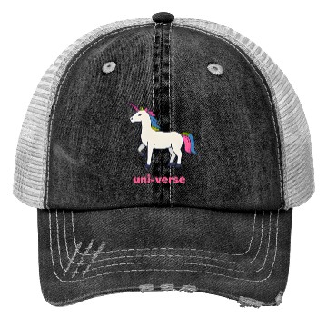 Discover Colorful Cartoon Unicorn Illustration Trucker Hats