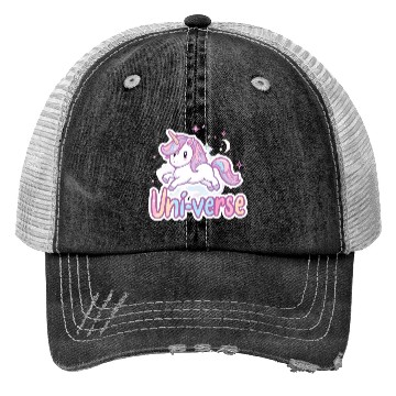 Discover Magical Unicorn in Pastel Universe Trucker Hats