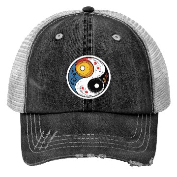 Discover Celestial Balance Yin Yang Art Trucker Hats