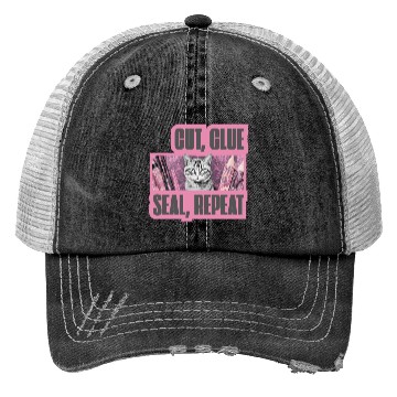 Discover Decoupage Mantra Cut Glue Seal Repeat Cat Trucker Hats