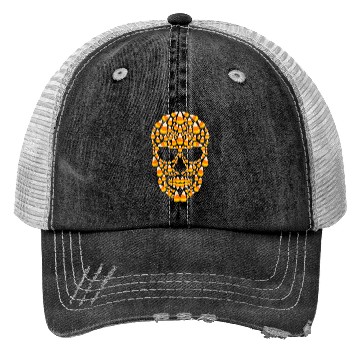 Discover Candy Corn Skull Skeleton Halloween Costume Trucker Hats