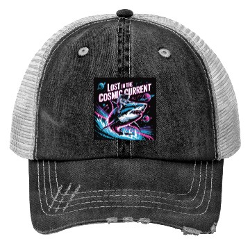 Discover Cosmic Shark Astronaut Adventure Trucker Hats
