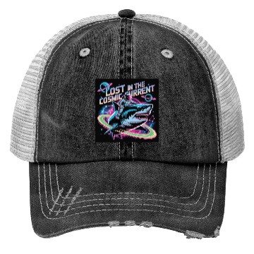 Discover Cosmic Shark Astronaut Adventure Trucker Hats
