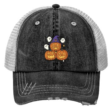 Discover Halloween Kawaii Design Pumpkins Ghosts Trucker Hats