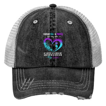 Discover I Wear Teal & Purple for My Son Suicide Prevention Trucker Hats