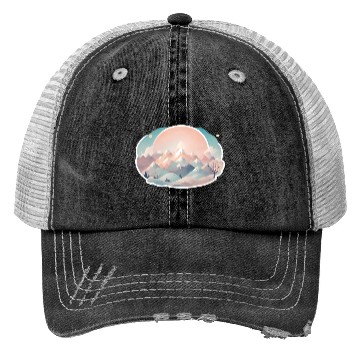 Discover Serene Mountain Range with Sunrise Trucker Hats